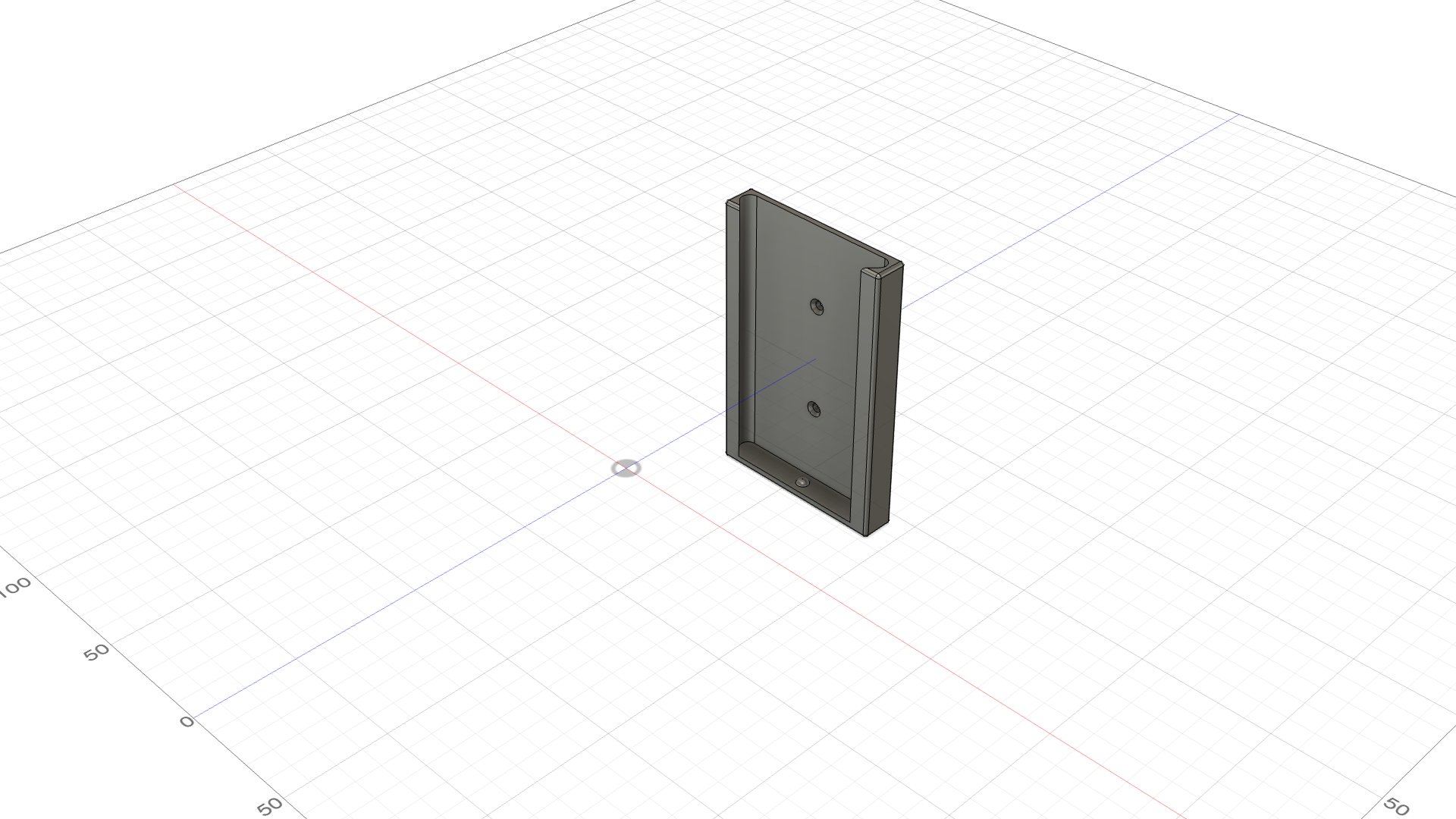 Screenshot of a CAD model of the BleatBox's wall mount BleatBox wall mount