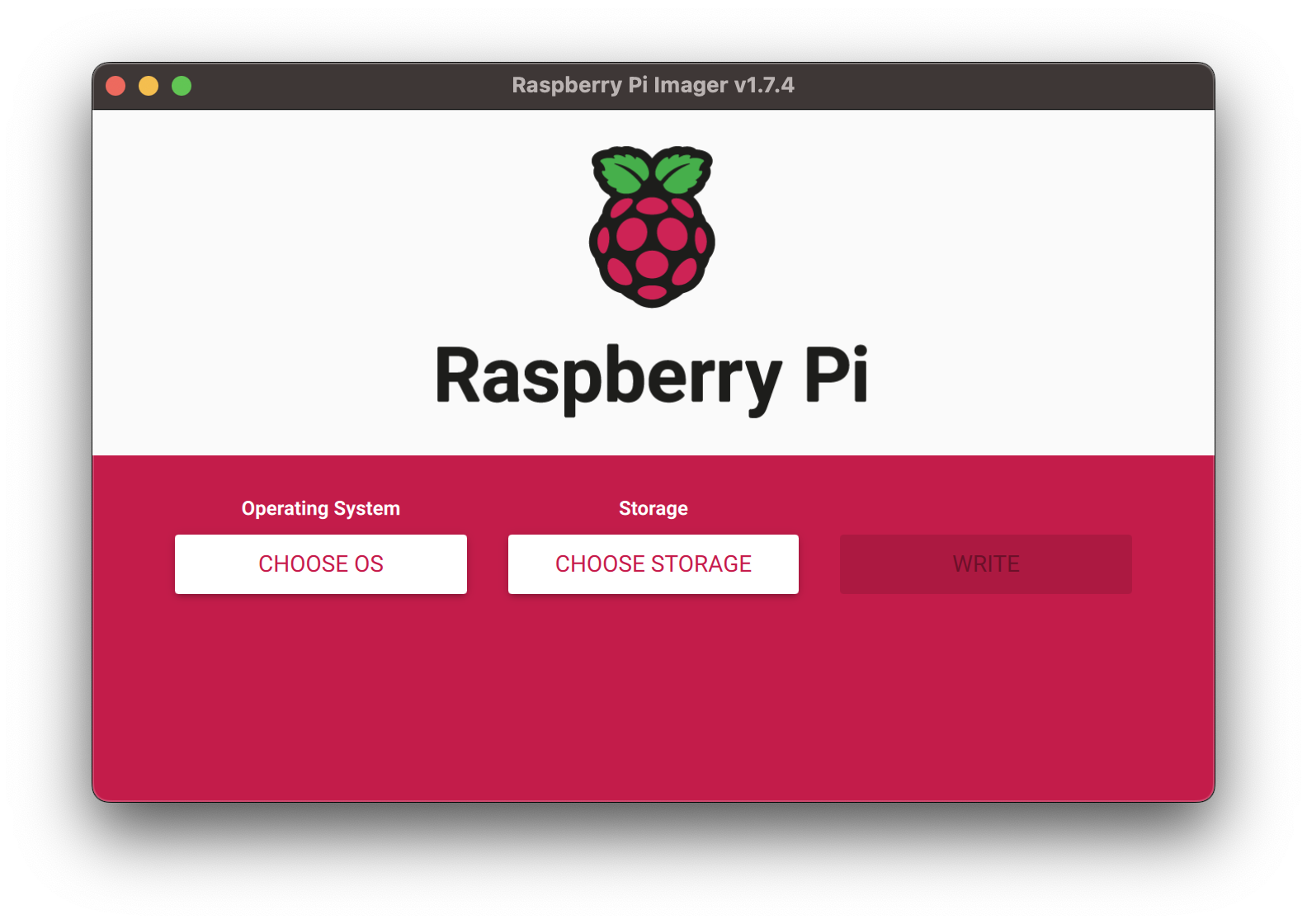 Screenshot of the Raspberry Pi Imager